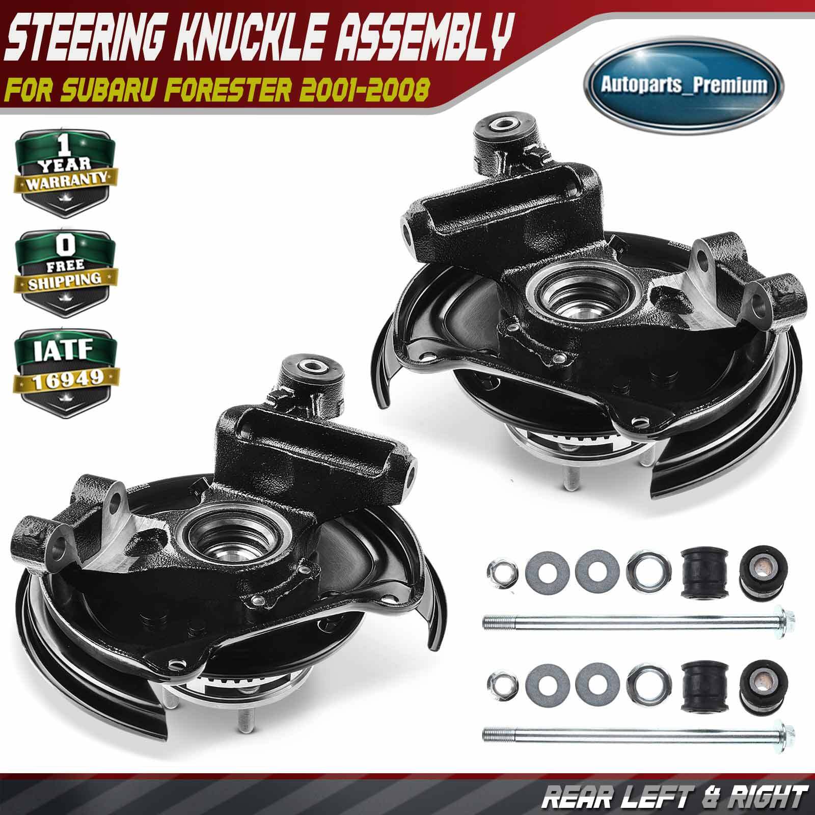 Rear L&R Steering Knuckle & Wheel Hub Bearing Assembly for Subaru Forester 01-08