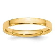 Real 14kt Yellow Gold 3mm Lightweight Comfort Fit Wedding Band Size 5