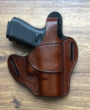 OWB Leather holster for Glock 19, 23, 32, 36, 38. Made in USA by a Veteran.