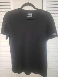 New Womens Black Cherokee Underscrubs Workwear Short Sleeve Shirt  Large NWT 