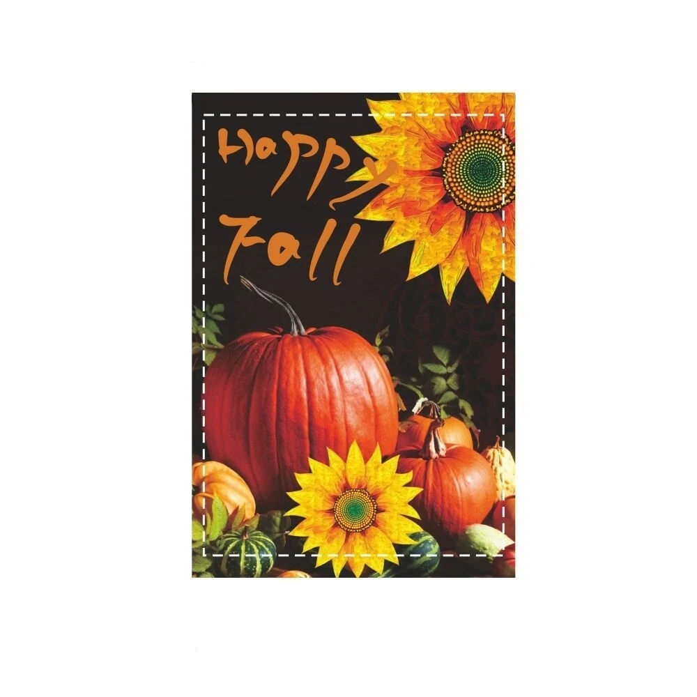 Double Sided Pumpkin Thanksgiving Garden Flag