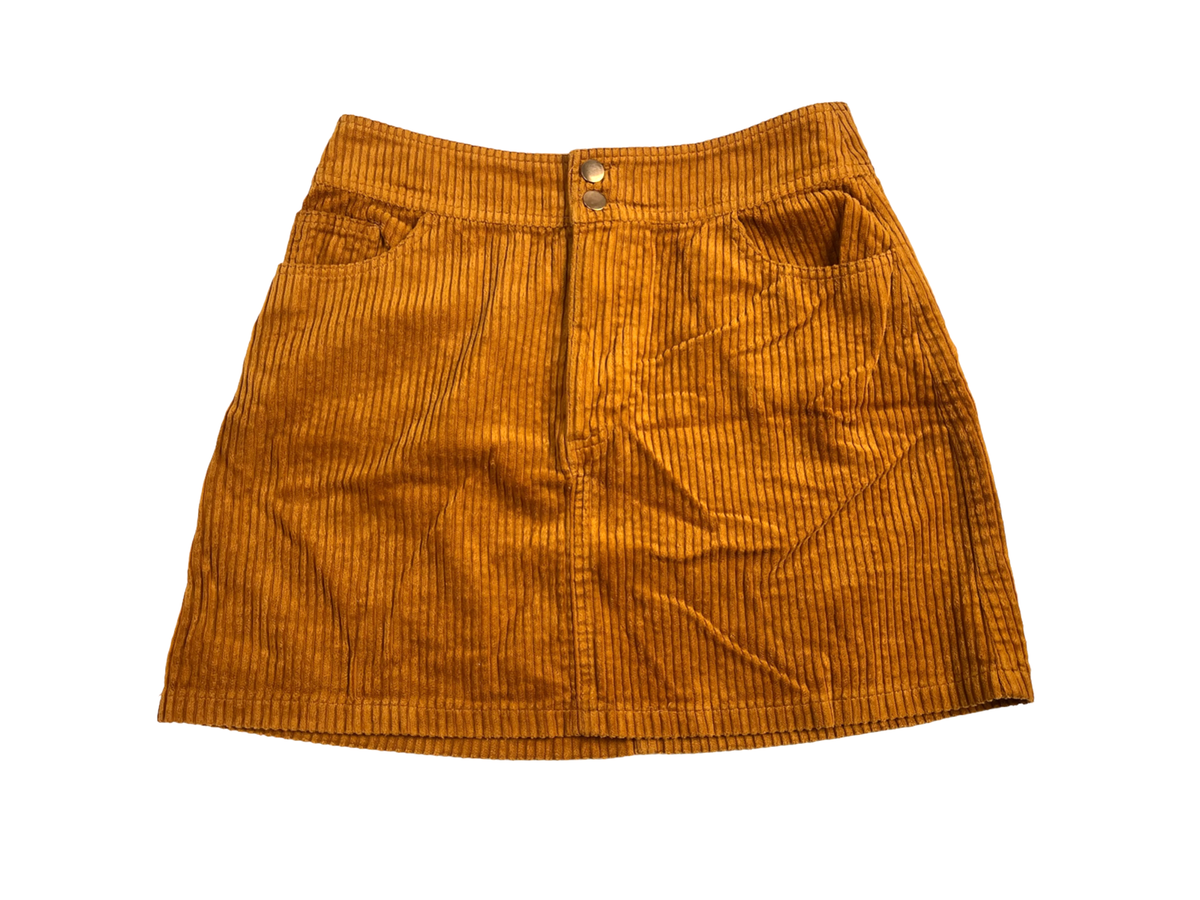 Forever21 Camel Tan Corduroy Stretch Mini Skirt L