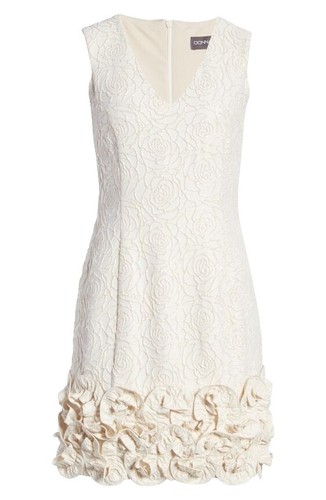 donna ricco lace hem dress Donna Ricco Women's Bright Blue Eyelet Hem Cap Sleeve Size 2 Dress W23