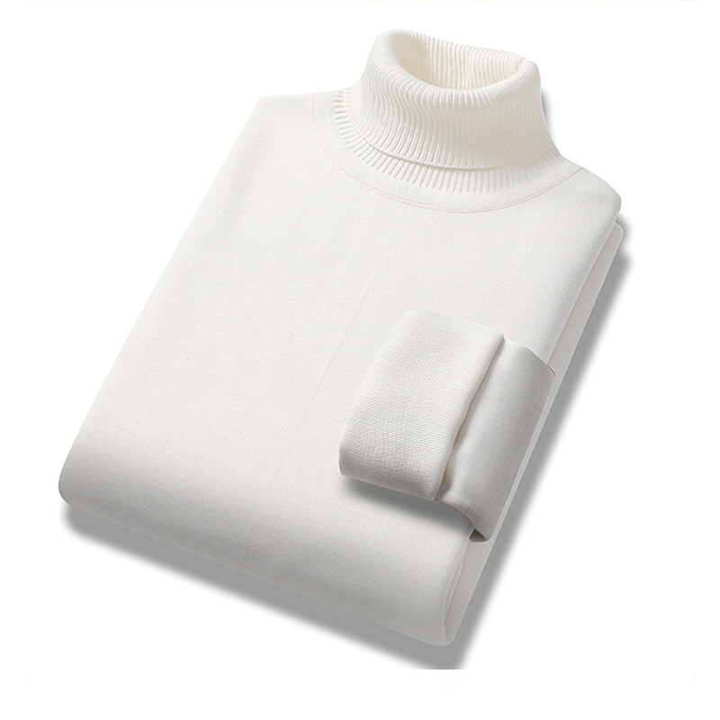 Fleece Warm Cotton Turtleneck Sweater Men Winter Pullovers Male Turtle Neck