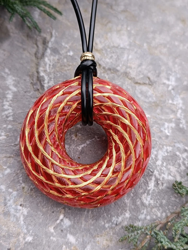Copper Spiral Torus Resonance 5 cm Coil Red Torsion Fields Generator Pendant - Image 3 of 4