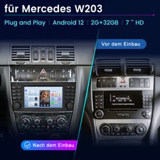 Android 13 Autoradio GPS CarPlay Navi FOR Mercedes CLC/CLK/C Klasse W203 W209