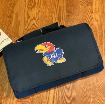 KU Blanket Tote Blue Jay Hawk Zipper Pocket Shoulder Strap New Old Stock 50 X 58