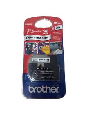 Brother M-K231B Non-Laminated Tape Black On White 12mm - Foto 12
