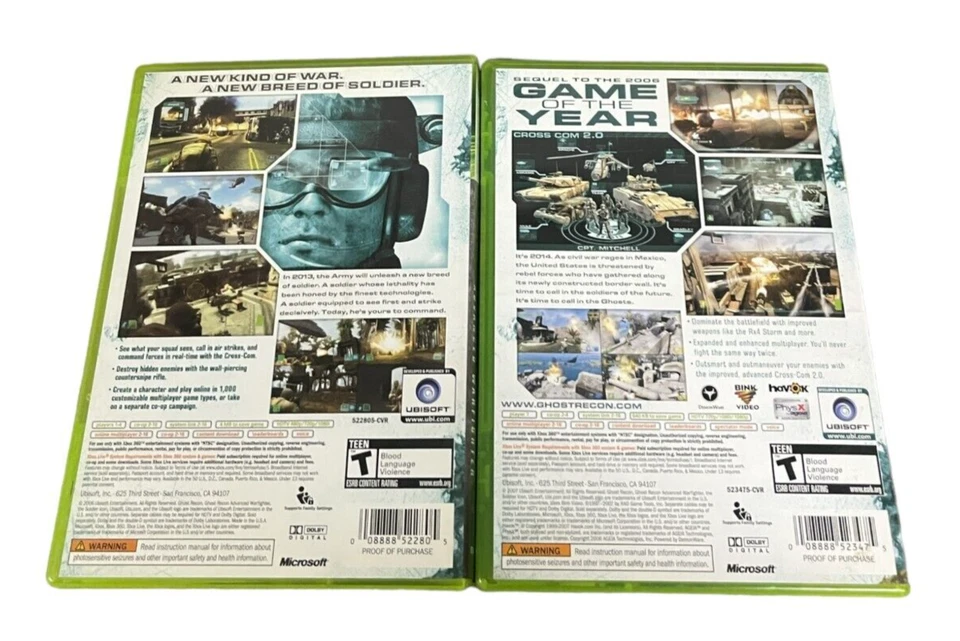 Microsoft Xbox 360 CIB ПОЛНЫЙ ПРОТЕСТИРОВАН Ghost Recon Warfighter 1 + 2 BUNDE ЛОТ BL - Изображение 2 из 4