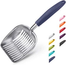 Wepet Cat Litter Scoop, Aluminum Alloy Sifter, Kitty Metal Scooper, Deep Shovel,