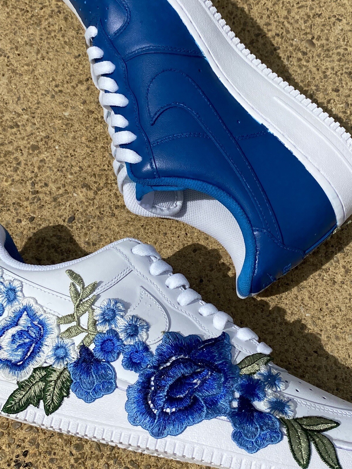“blue floral” custom air force ones eBay
