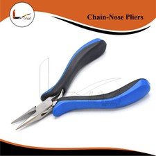 Chain-Nose Pliers and Ergonomic Grip,Jewelry Making Supplies Blue Black Handle 