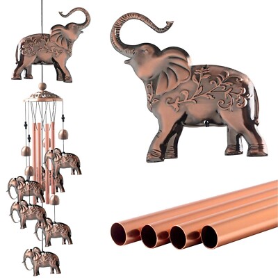 Kupferoptik Elefant Windspiel Röhren Indoor Outdoor Eltern Weihnachten Ideen