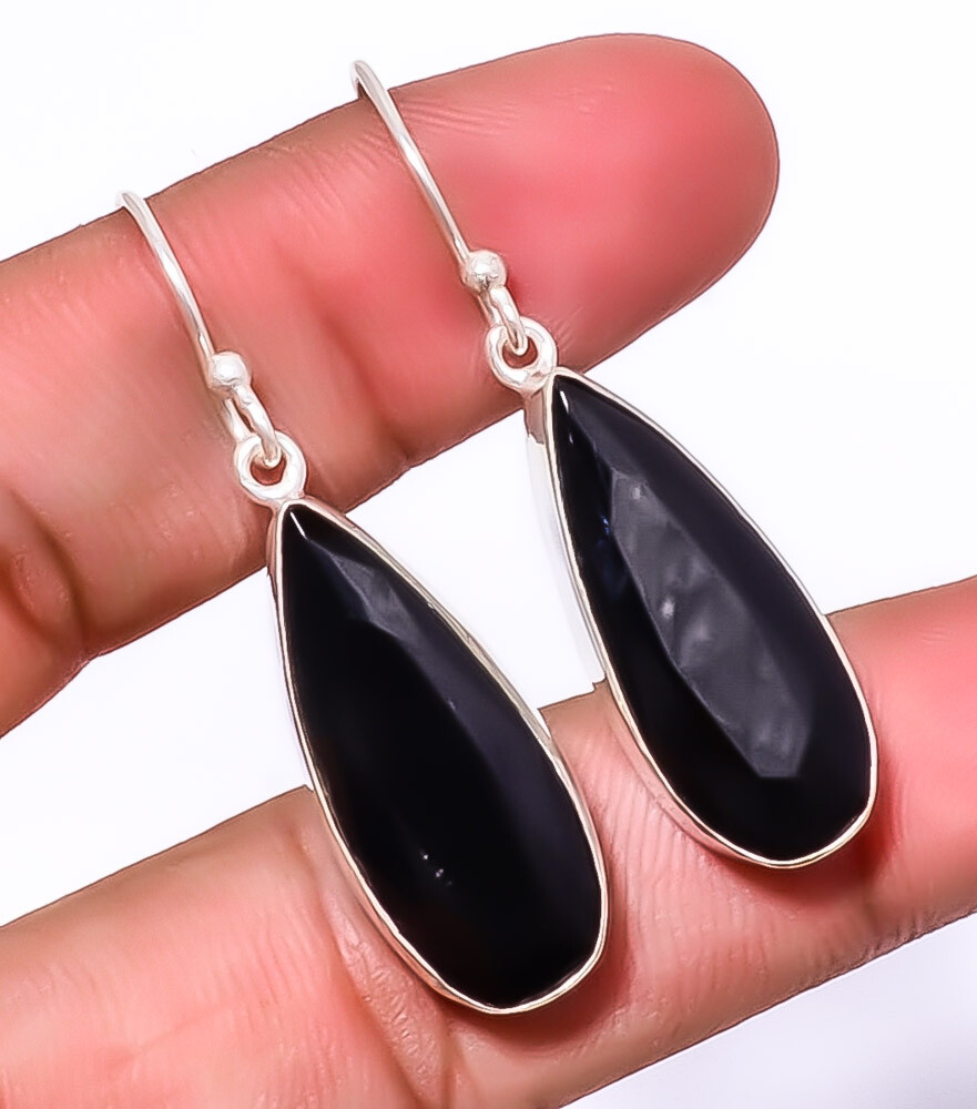 Black Onyx 925 Sterling Silver Handmade Earring 1.79