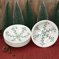 6X Wald GrüN Suppenteller 400Ml Tiefe Teller Pasta Salat Dessert Weihnachten