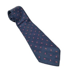 Geoffrey Beene Vtg. Tie, 100% Italian Silk Made in USA Navy w/Small Paisleys