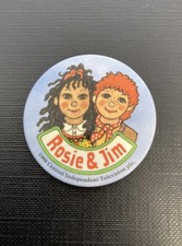 Rare Early Rosie And Jim Vintage Badge 1989 - Collectible Item