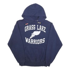 JERZEES Herren Hoodie Grass Lake Warriors M Navy Blau Baumwollmischung Casual