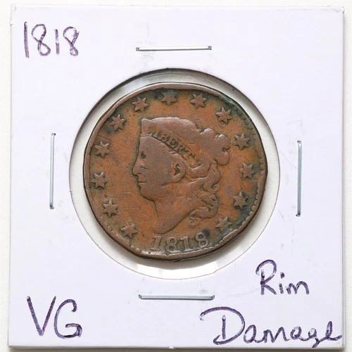 Photo of a 1818-P Large Cent from an eBay listing that sold on Jul 16, 2026