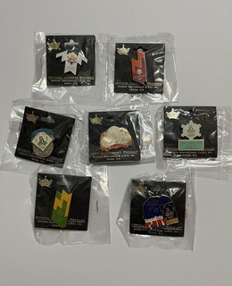 Set / Lot of 7 Olympic Calgary Logo Vintage Pins Winter Games