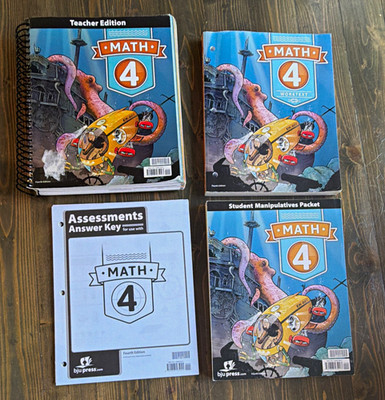 BJU Press Math 4 Set 4th Ed Teacher s Edition Worktext Answer Key 2019