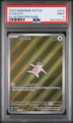 2024 POKEMON SSP EN-SURGING SPARKS ILLUSTRATION RARE #212 SLAKOTH PSA 9