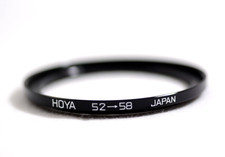 HOYA 52-58MM STEP-UP METAL CAMERA LENS FILTER RING MINT 