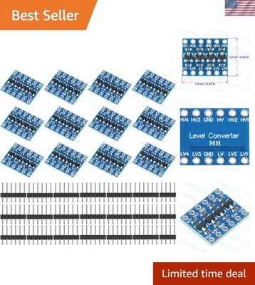 12 Pcs Logic Level Shifter Converter Module 4 Channel Bidirectional 3.3V to 5...