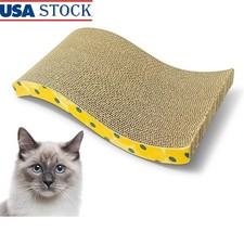Durable Cat Scratching Pad W/ Catnip Interactive S Curved Cardboard Toy New