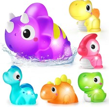 Light Up Bath Toys for Kids Ages 1-3, Dinosaurs Water-Activated Toys, Bathtub To