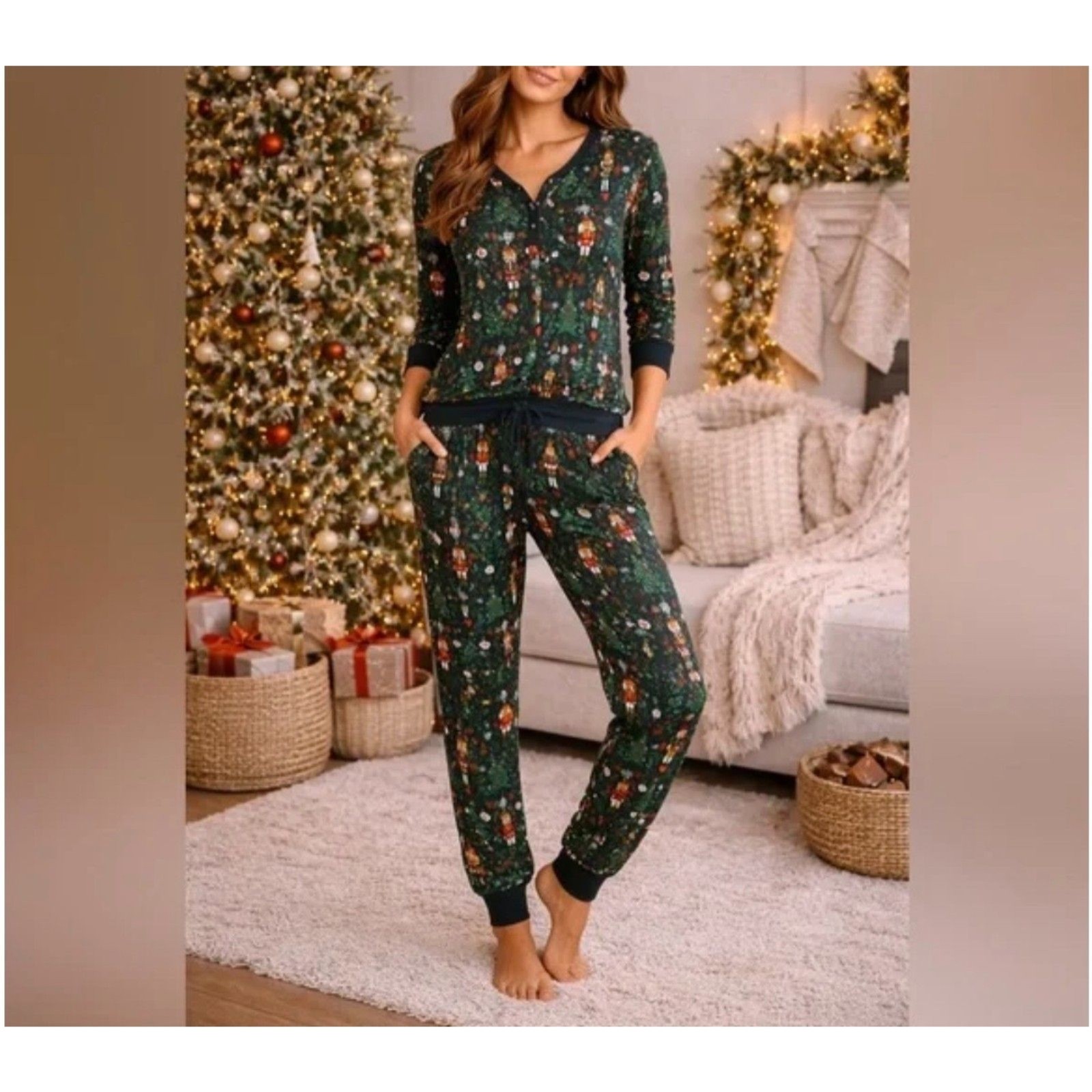 Little Sleepies Nutcracker Christmas Bamboo Pajama Pants Medium