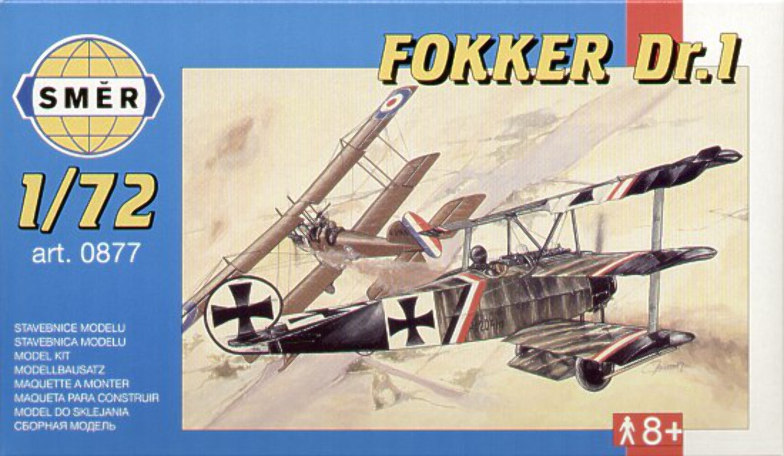 Smer 877 1:72 Fokker Dr.I Triplane with decals for Lt Baumer - Jasta 2 'Boelcke'