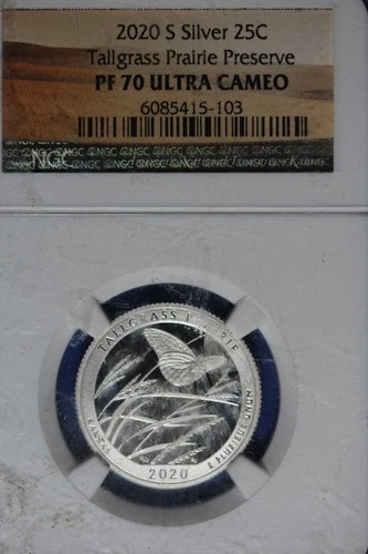 2020 S NGC PF70 ULTRA CAMEO TAILGRASS PRAIRIE WASHINGTON QUARTER #B51110
