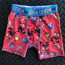 Sonic the Hedgehog Boys' Boxer Briefs Size 6 Red Blue Born to Run Waistband