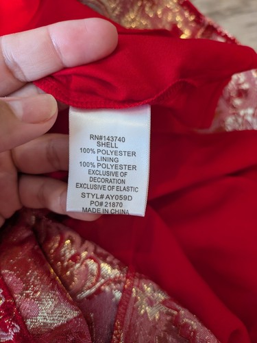 Hyacinth House Red & Pink Jacquard Janie Mini Dress - Medium M - Picture 6 of 9