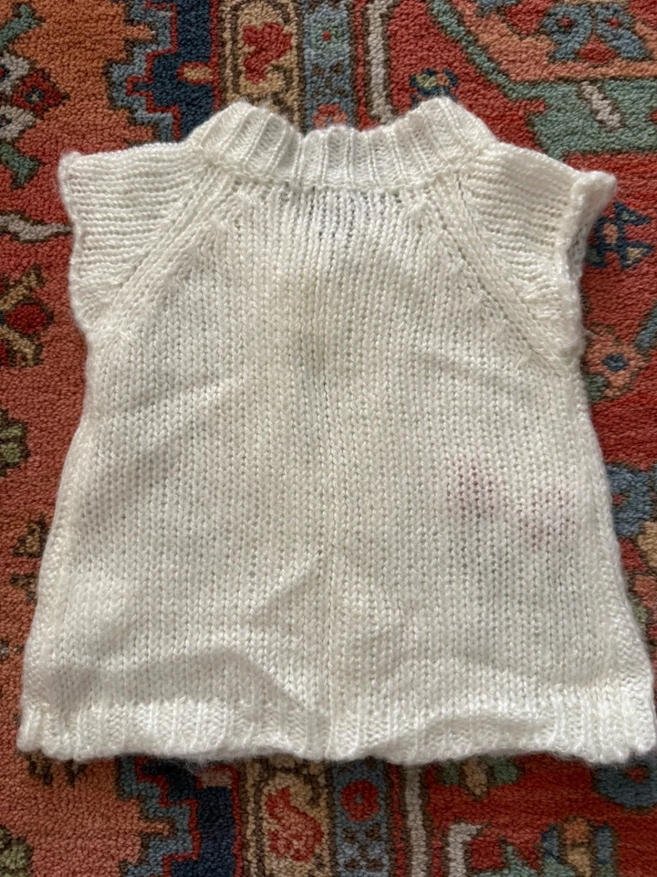 Cárdigan suave infantil parche calabaza 6-12 meses marfil flores Preppy Foto 2 de 4