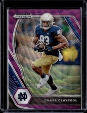 2021 Panini Prizm Draft Picks Collegiate #54 Chase Claypool Purple Wave