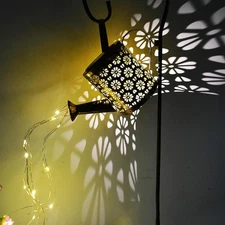 Solar Watering Can Light Outdoor Garden Decor Waterproof Hanging Lantern