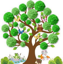 Spring Tree Bulletin Board Set Decorations for Classroom Spring 3D Green Tree Cu