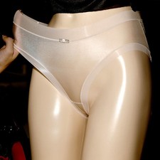 6 Mixed Color Women's See-through Shiny Glossy Briefs Underwear Panties Knickers