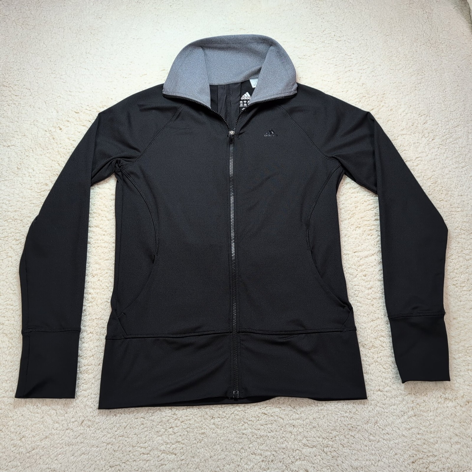 Adidas Climalite Full Zip Running Jacket Black Gr… - image 1