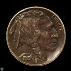 1919-P Buffalo Nickel Extra Fine Details: Dark
