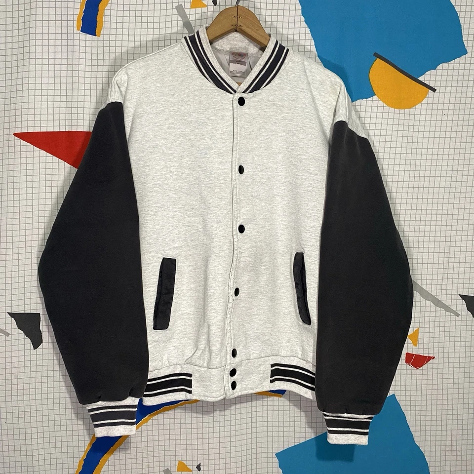 Vintage 90s Bnsf Railroad Bomber Jacket Large Banksy Art Trains Sweatshirt Heavy - Image 3 of 4