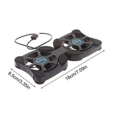 Foldable Mini Notebook Cooler Laptop USB Double Cooling gut Computer Pad