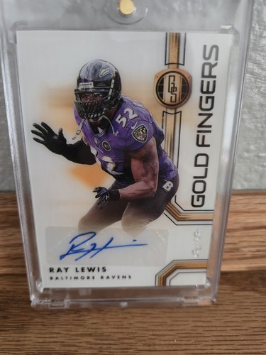 Panini 2022 Gold Fingers Ray Lewis Ravens Auto One Of One HS-RLE Panini Auth