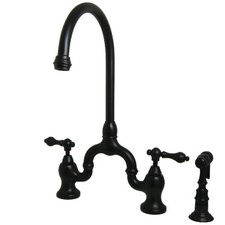 Kingston Brass KS7795ALBS English Country Kitchen Bridge Faucet with Brass