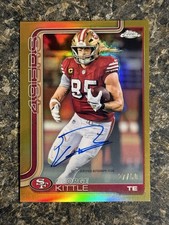 GEORGE KITTLE 2025 TOPPS CHROME AUTO GOLD REFRACTOR /50 #BA-GK 49ERS. OCA