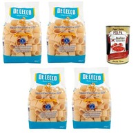 De Cecco Mezzi Paccheri N°225 Hartweizen Pasta 4X500G +Polpa 400G
