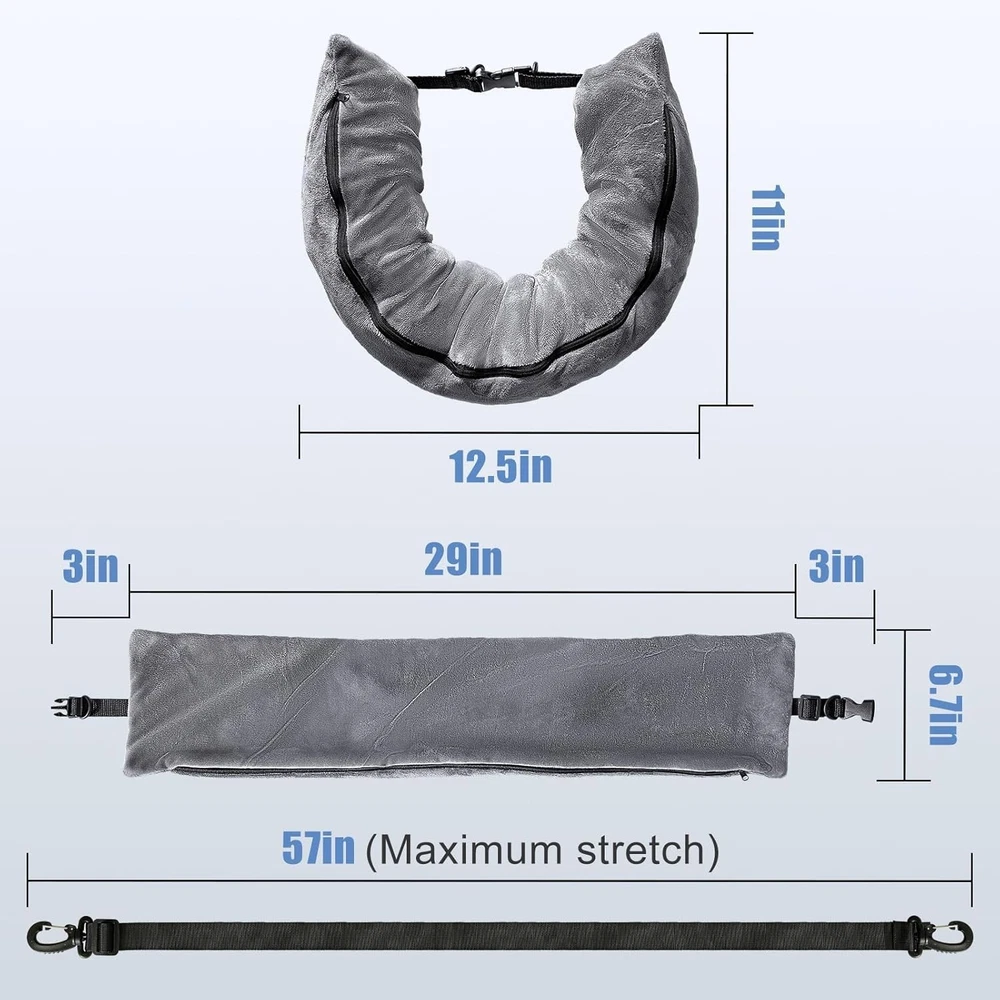 Travel Pillow Storage Bag with Adjustable Neck Support for Travel Comfort