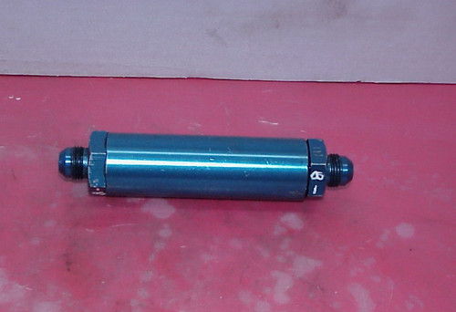 Blue Inline Scavenge Screened Oil Filter with -08 AN Fittings Very Nice!!!!!!!!!